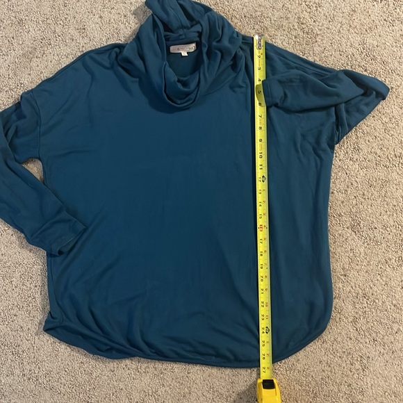 Lou & Grey for Loft Teal Cowl Neck shirt - Picture 6 of 6